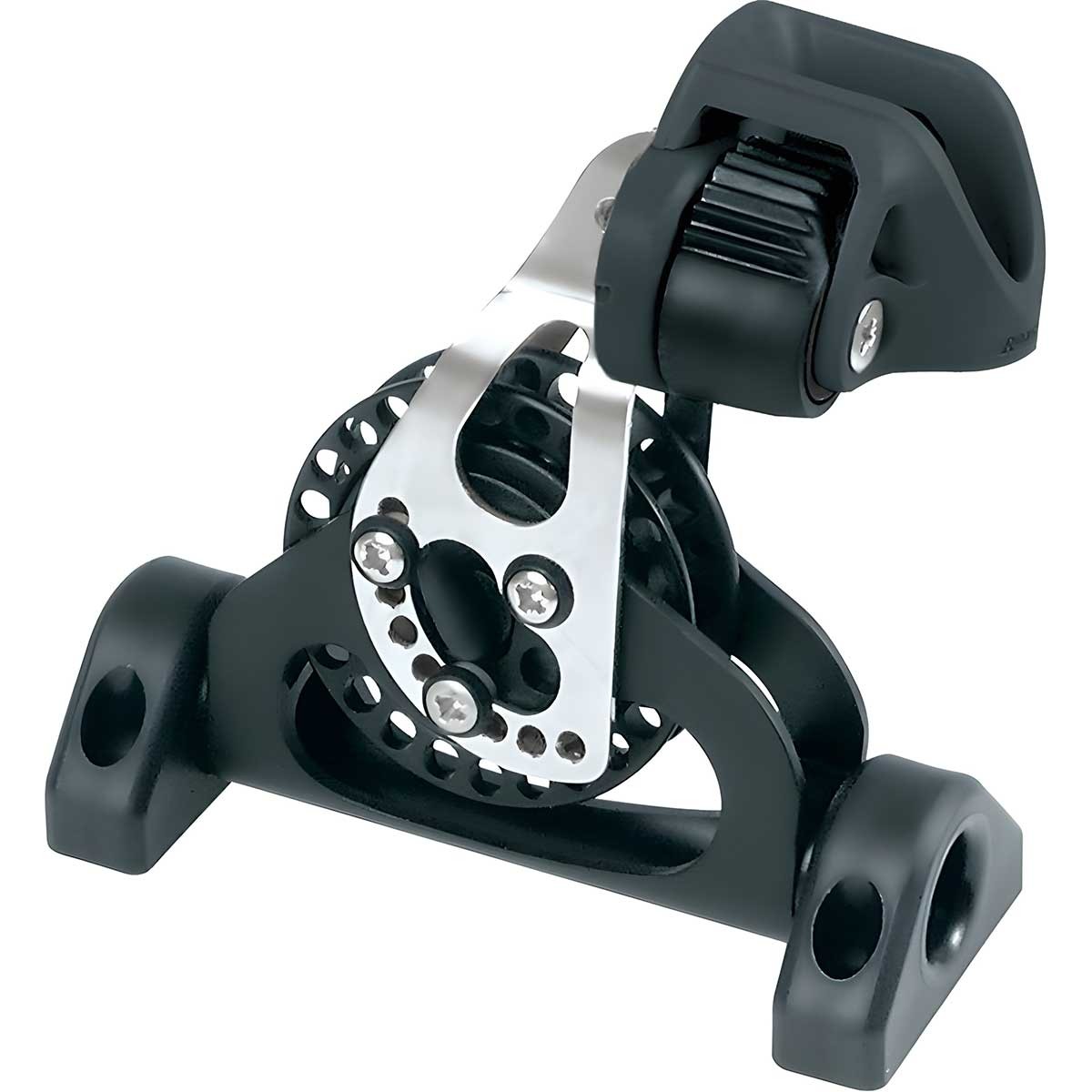 Poulie de renvoi pivotante à cliquet avec taquet