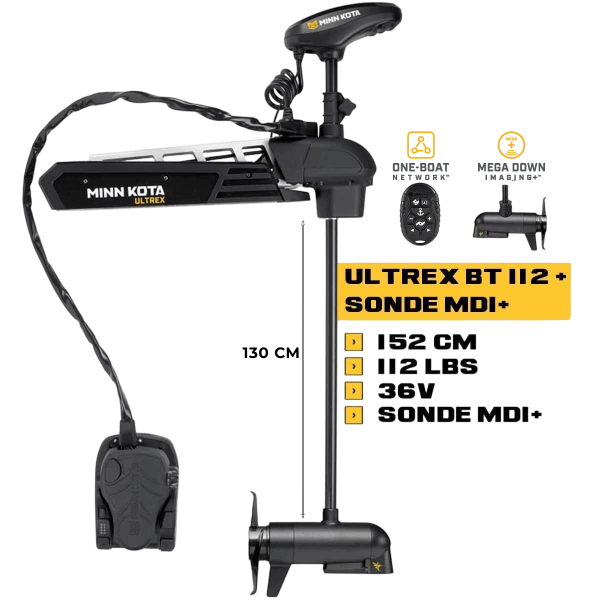 MK-1368899 - Moteur avant Minn Kota ULTERRA 112 Lbs GPS 36V 152 cm + sonde MDI+ avec micro-télécommande et pédale - N°5 - comptoirnautique.com