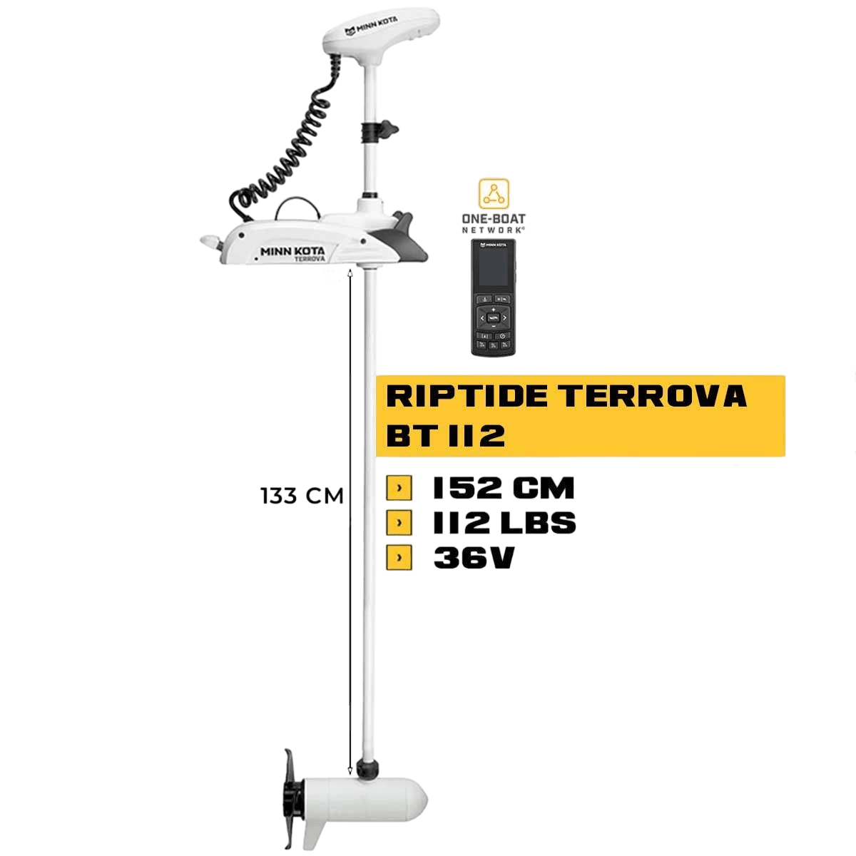 MK-1363790 - Moteur avant mer Minn Kota RIPTIDE TERROVA 112 Lbs GPS 152 cm 36V