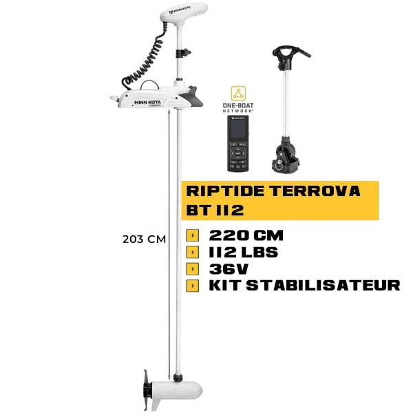 MK-1363792 - Moteur avant mer Minn Kota RIPTIDE TERROVA 112 Lbs GPS 220 cm 36V - N°4 - comptoirnautique.com