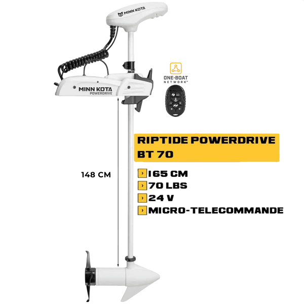MK-1363587 - Moteur avant mer Minn Kota RIPTIDE POWERDRIVE GPS 70 Lbs 24V 165 cm avec micro télécommande - N°4 - comptoirnautique.com