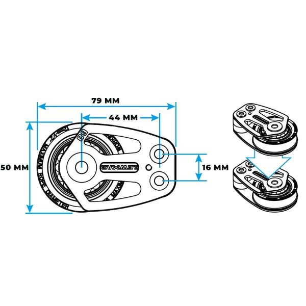 Flat pulley-HTX single deck - N°3 - comptoirnautique.com