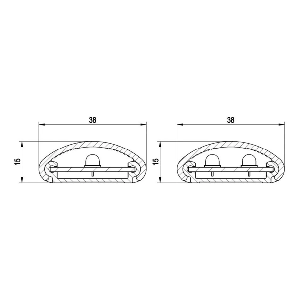 Rampe LED bateau 12V double rangée blanc froid 850 mm - N°2 - comptoirnautique.com