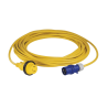 Cordon de quai 16A 230V twist-lock - 1 m jaune - Prise européenne