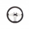 Black polyurethane boat steering wheel, Ø 350 mm, 3 stainless steel spokes