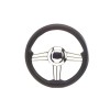 Black polyurethane boat steering wheel, Ø 350 mm, 3 stainless steel spokes - N°1 - comptoirnautique.com