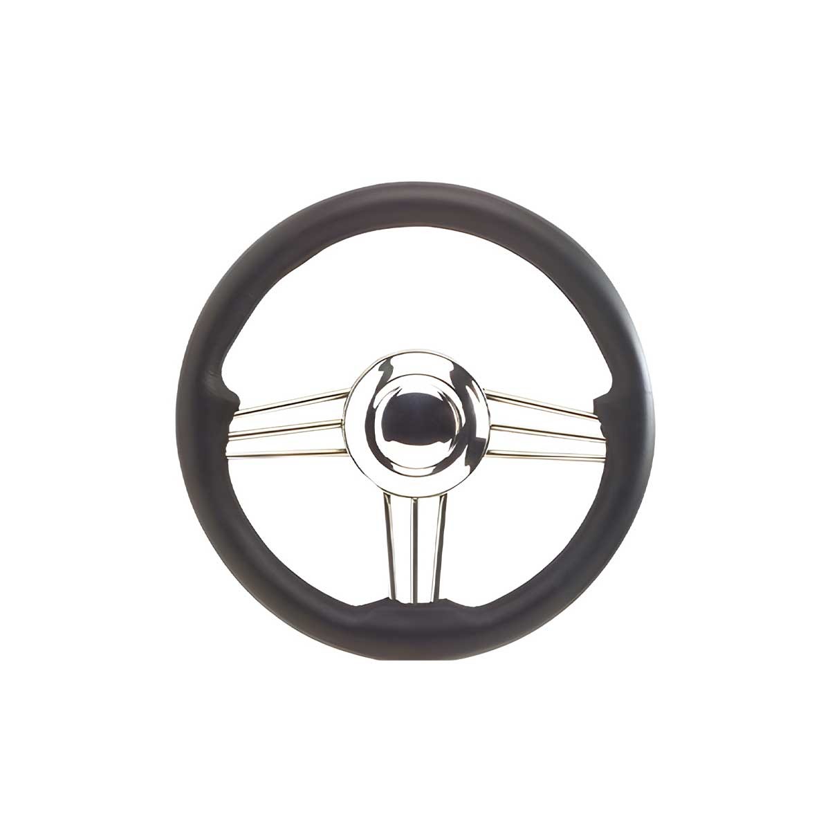 Volant à structure en inox poli miroir gris