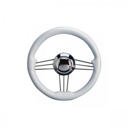 Volant à structure en inox poli miroir blanc