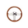 Volante T14 de acero inoxidable caoba pulido a espejo - N°1 - comptoirnautique.com