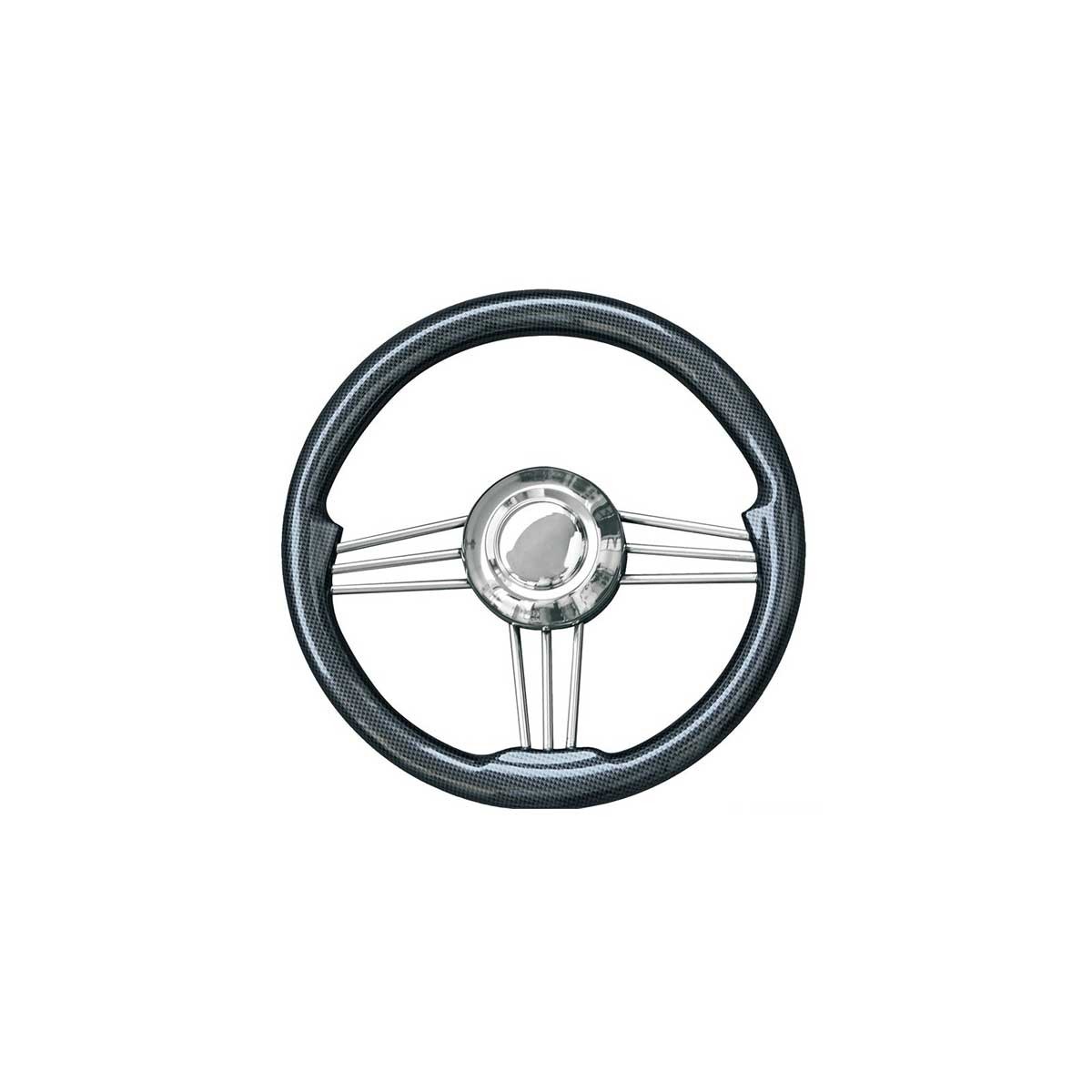Volant à structure en inox poli effet carbone
