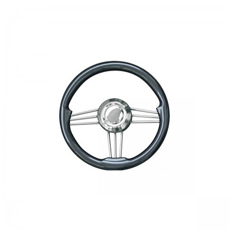 Volant à structure en inox poli effet carbone