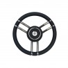 Black polyurethane boat steering wheel, Ø 350 mm, 3 stainless steel spokes