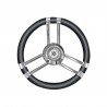 Black polyurethane boat steering wheel, Ø 350 mm, 3 stainless steel spokes