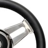 Volante T30 de cuero negro con radios de acero inoxidable - N°2 - comptoirnautique.com