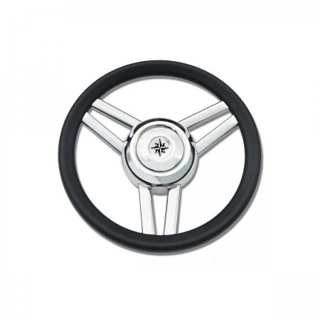 Volant T25 noir à branches inox