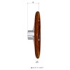 Teak boat steering wheel Ø 350 mm, 5 stainless steel spokes - N°3 - comptoirnautique.com