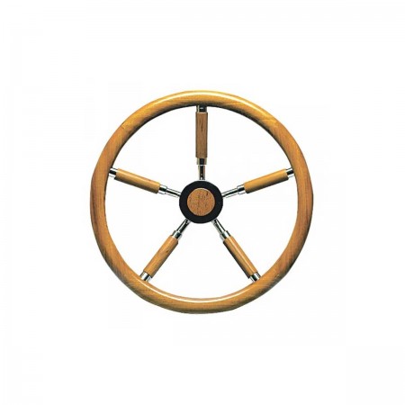 Barre à roue inox avec couronne en teck 400 mm