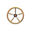 Ruota per barca in teak Ø 400 mm, 5 raggi in acciaio inox - N°1 - comptoirnautique.com