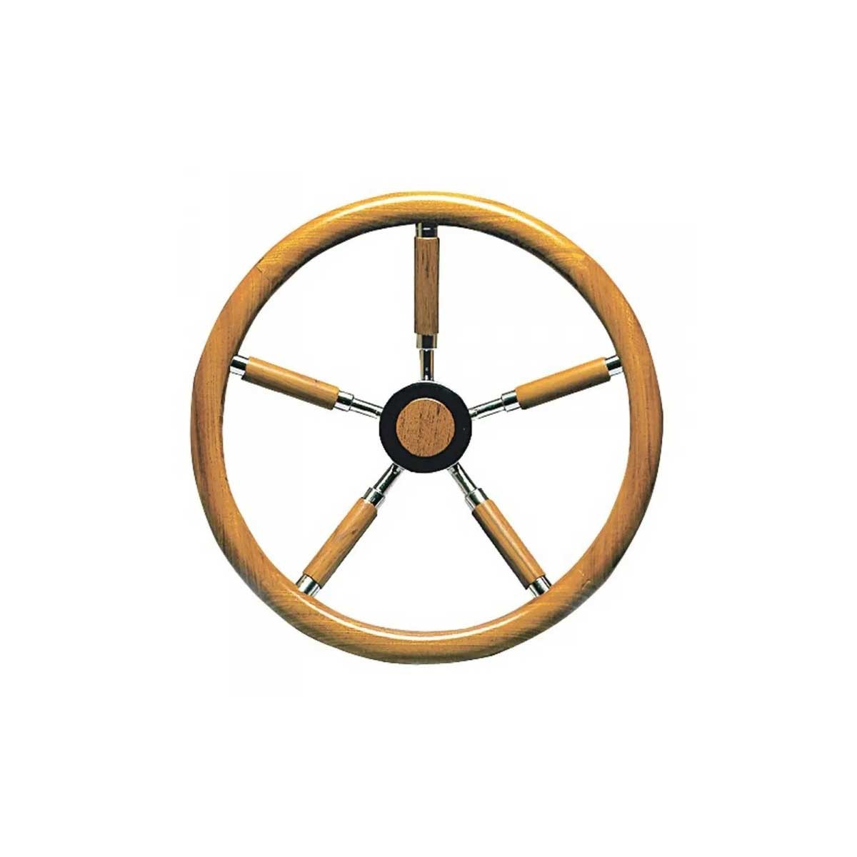 Barre à roue inox avec couronne en teck Ø 50 cm