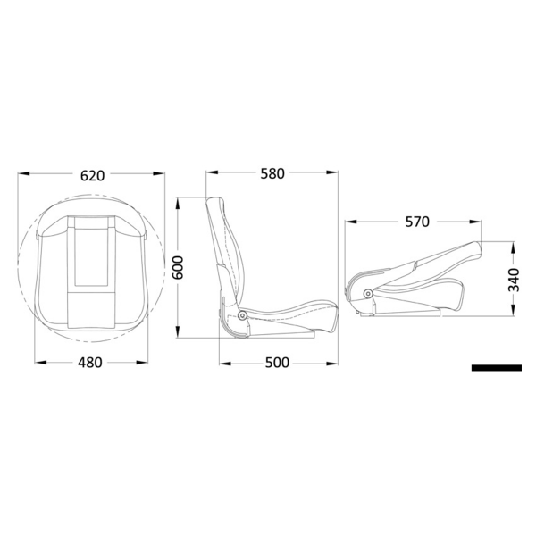 Siège confort avec dossier haut rabattable - N°6 - comptoirnautique.com
