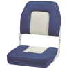 White/blue luxury boat seat with fold-down backrest - N°1 - comptoirnautique.com