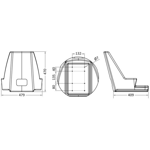 Schale Compact Polyethylen weiß ohne Kissen - N°2 - comptoirnautique.com
