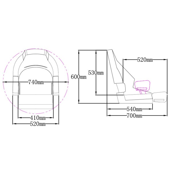 Gepolsterter Sitz mit Flip Up RM52 dunkelblau - N°3 - comptoirnautique.com