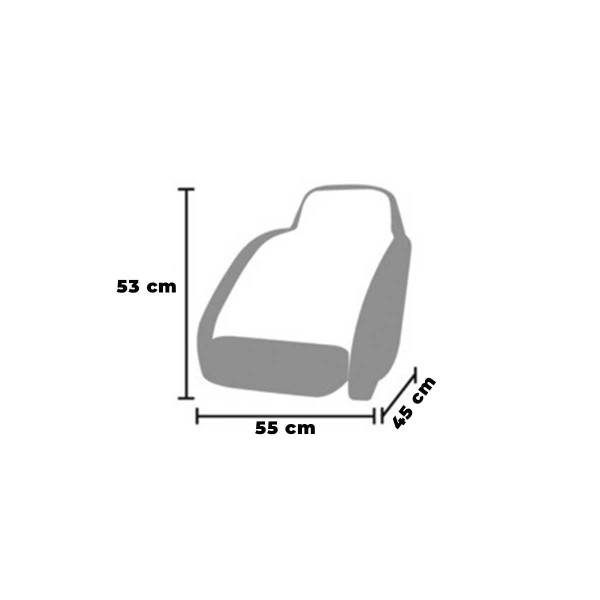 Couvre-siège monoplace en tissu gris 300D - N°3 - comptoirnautique.com