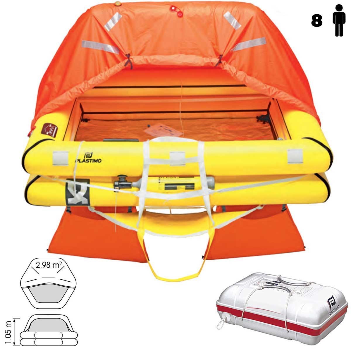 Radeau de survie côtier Ibiza (bateau espagnol) 8 personnes container