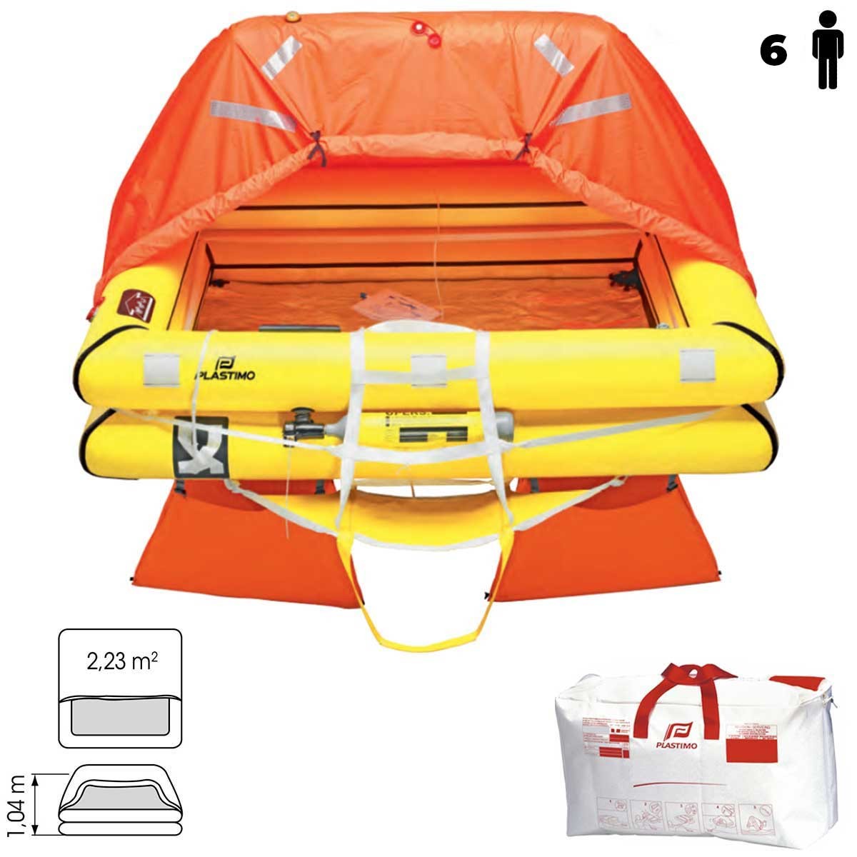 Radeau de survie côtier Ibiza (bateau espagnol) 6 personnes sac