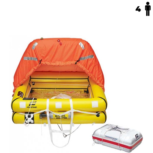 Radeau de survie hauturier Transocéan avec armement allégé -24H 4 personnes container - N°3 - comptoirnautique.com