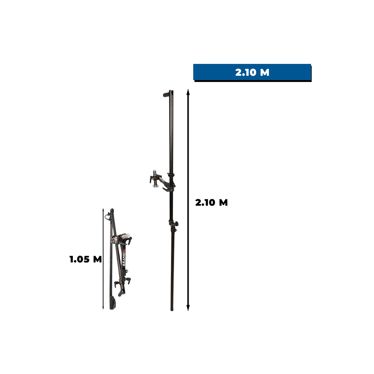 Perche pour sonde 360° LIVE amovible 2 m 10 pliable