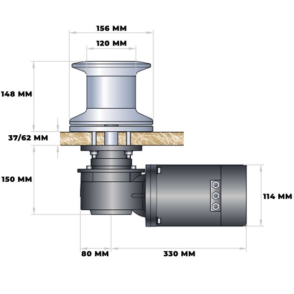 Heron capstan 2000W 24 V - N°2 - comptoirnautique.com