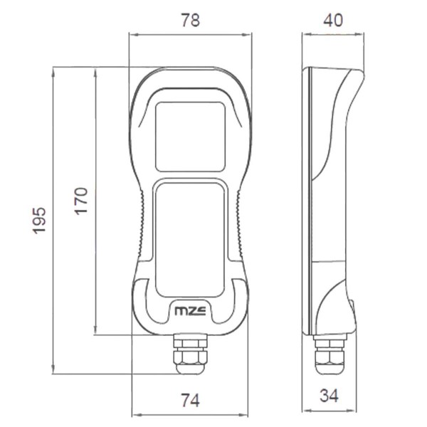 Télécommande à 2 fonctions HC200 dimensions - N°2 - comptoirnautique.com