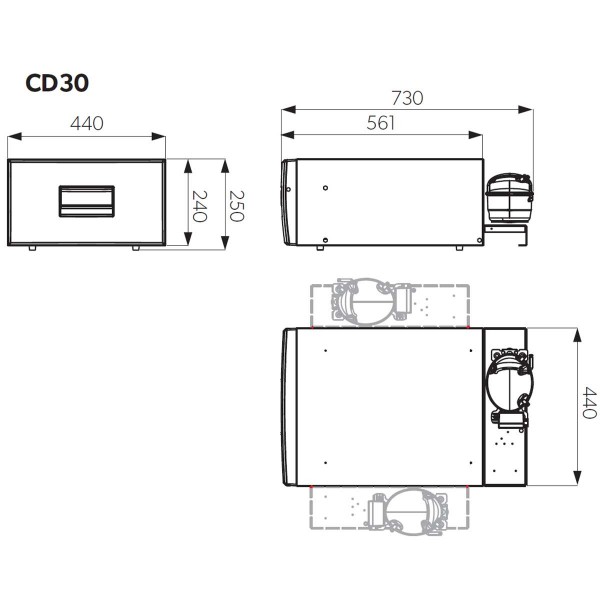 Réfrigérateur à tiroir CoolMatic CD 30S dimensions - N°3 - comptoirnautique.com