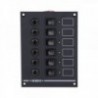 Genois -Schalttafel 12/24 V, 6 Schalter / 6 Schutzschalter