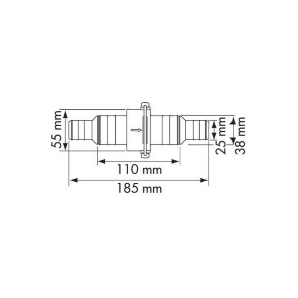 Anschlussstück mit Rückschlag-ventil, Ø 25/38 mm - N°4 - comptoirnautique.com