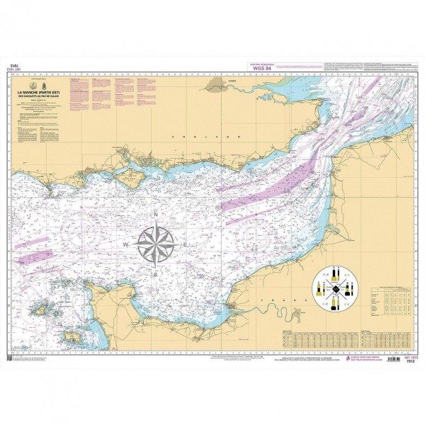 Toalhas de mesa com estampado do mapa SHOM « - » de Manche - N°2 - comptoirnautique.com