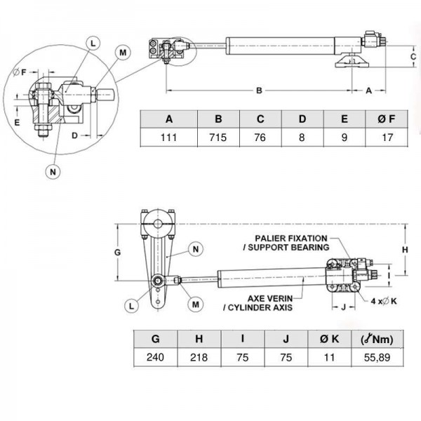 Cilindro idraulico lineare 50ST20 - N°5 - comptoirnautique.com
