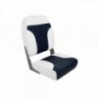Sedia pieghevole con schienale alto -, bianco/blu