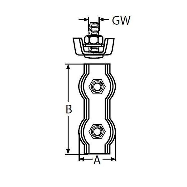 Abrazadera doble para cable plano - N°2 - comptoirnautique.com