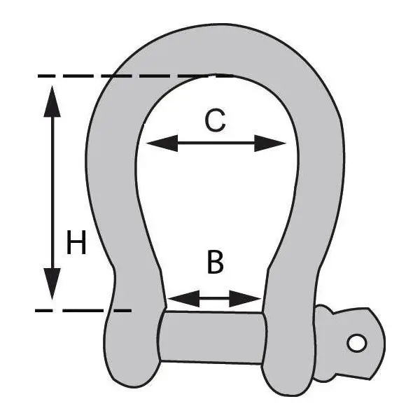 Manilles lyres galvanisées - N°3 - comptoirnautique.com