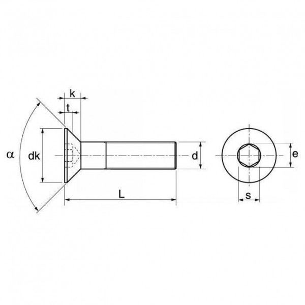 Tornillo para metal con cabeza avellanada hexagonal hueca - N°5 - comptoirnautique.com