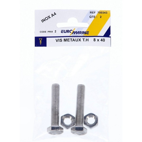 Tornillo para metal con cabeza hexagonal -, roscado completo - N°11 - comptoirnautique.com