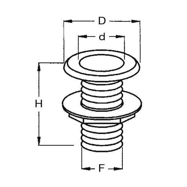 --pass threaded shell with standard flange - N°4 - comptoirnautique.com