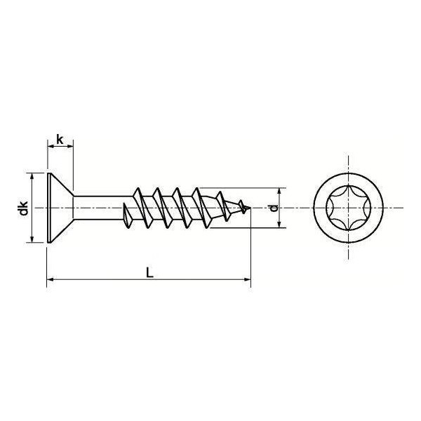 Vite per legno agglomerato con testa svasata rinforzata a croce - N°10 - comptoirnautique.com