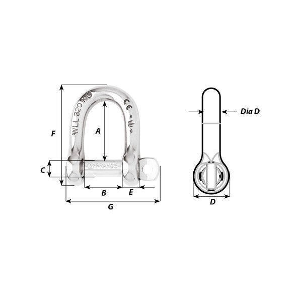 Straight Self-Locking Shackle - N°2 - comptoirnautique.com