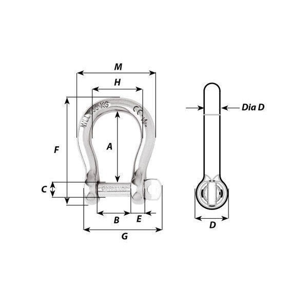 Self-locking lyre shackle - N°2 - comptoirnautique.com