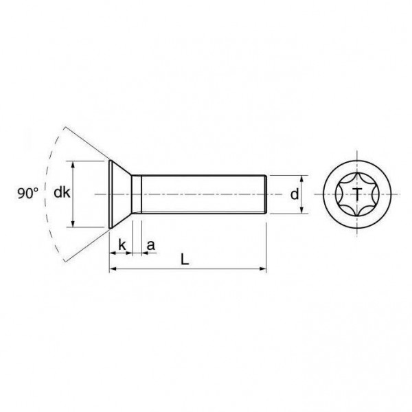 Vis métaux tête fraisée torx - N°4 - comptoirnautique.com