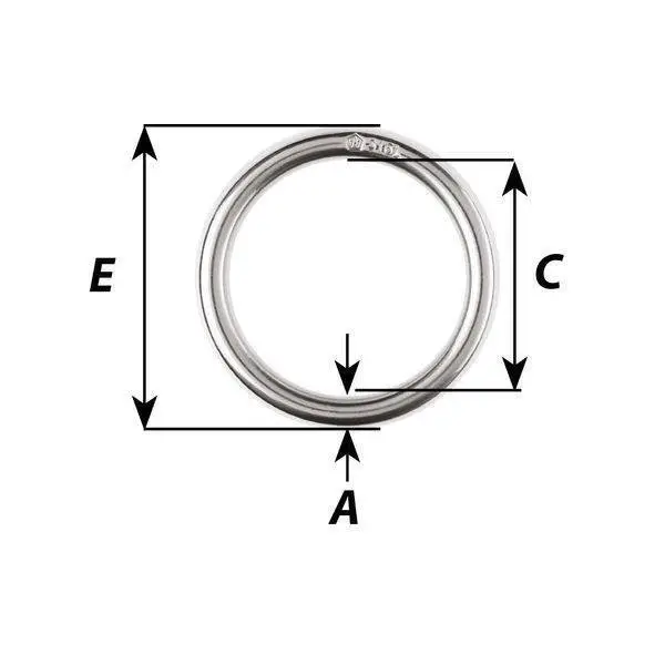 Anneau rond - 316L - N°2 - comptoirnautique.com